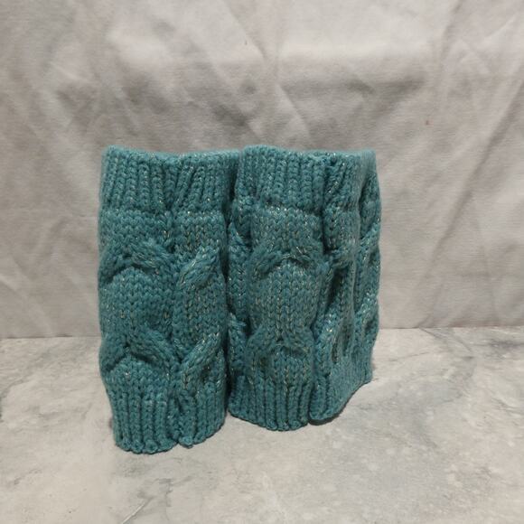 The Royal Standard knit‎ boot cuff with matching infinity scarf teal with gold - Picture 7 of 7